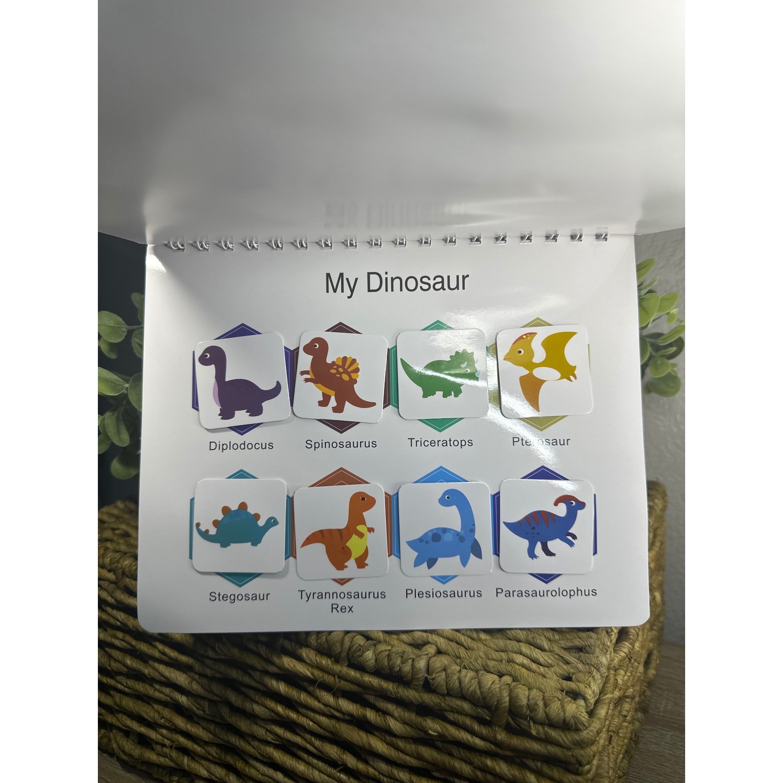 My Preschool Busy Book Interactive Learning Activity Dinosaur Rainbow Match Toy