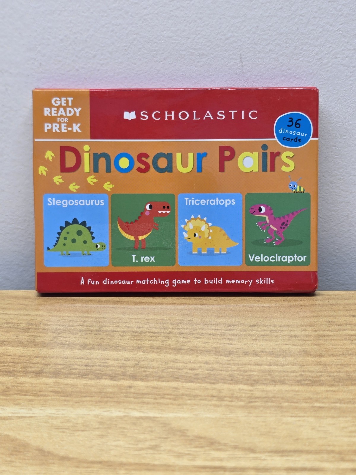 Pre K Scholastic 36 Dinosaur Cards Matching Game Builds Memory Skills
