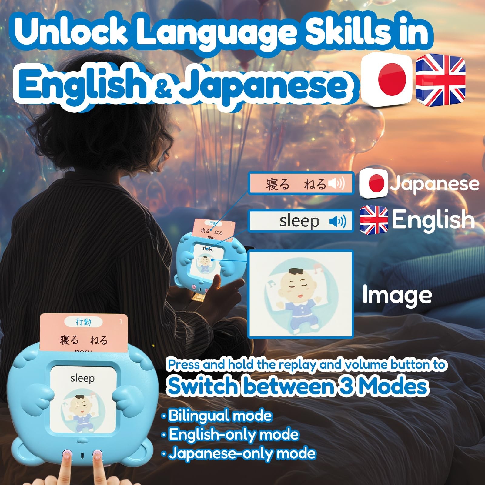 Molingvora Bilingual Talking Flash Cards For Kids – Japanese English Flashcards