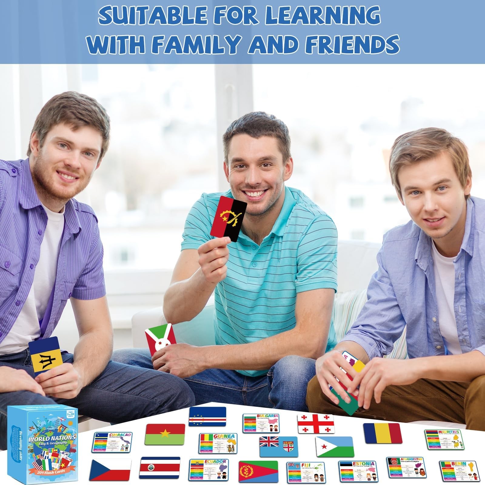 Countries of The World Flashcards Country Flag Continent Educational Cards