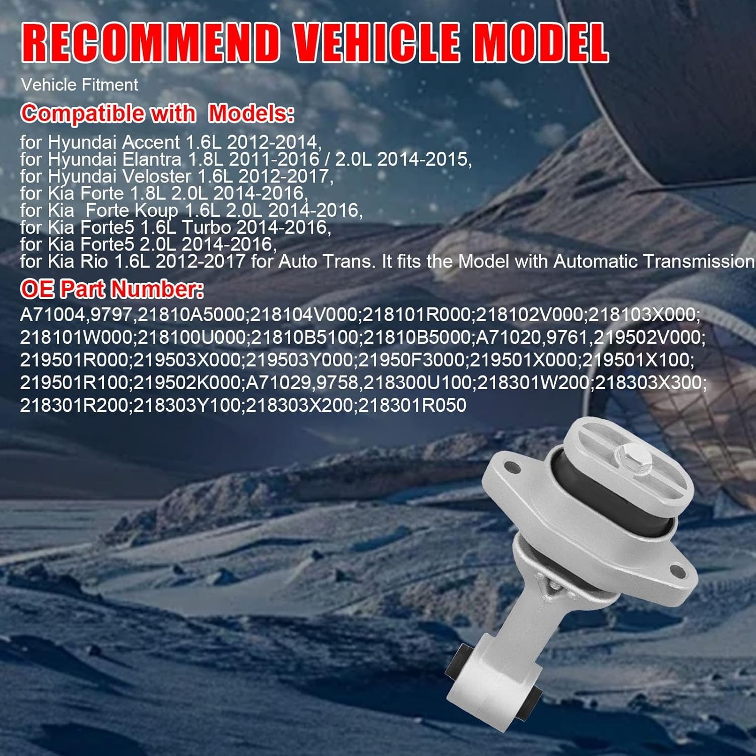 3 Pcs Engine Motor Mount For Hyundai Accent Veloster 1.6L