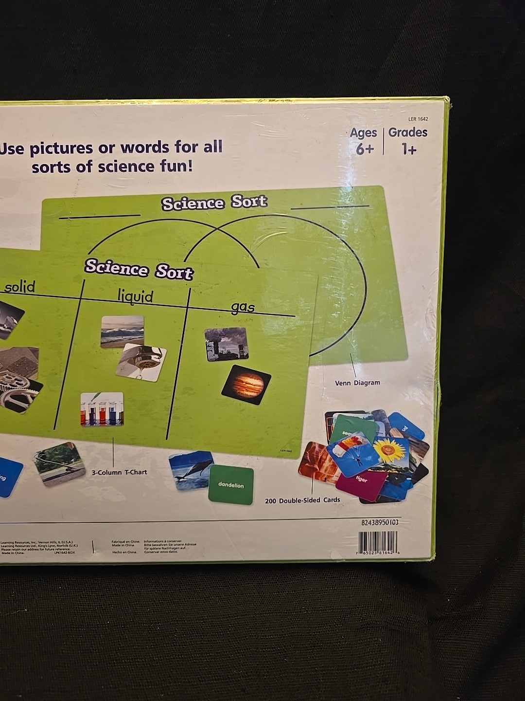 New Science Sort Activity Set 200 Double-sided Photo Cards, 5 Mats(wipe~off)