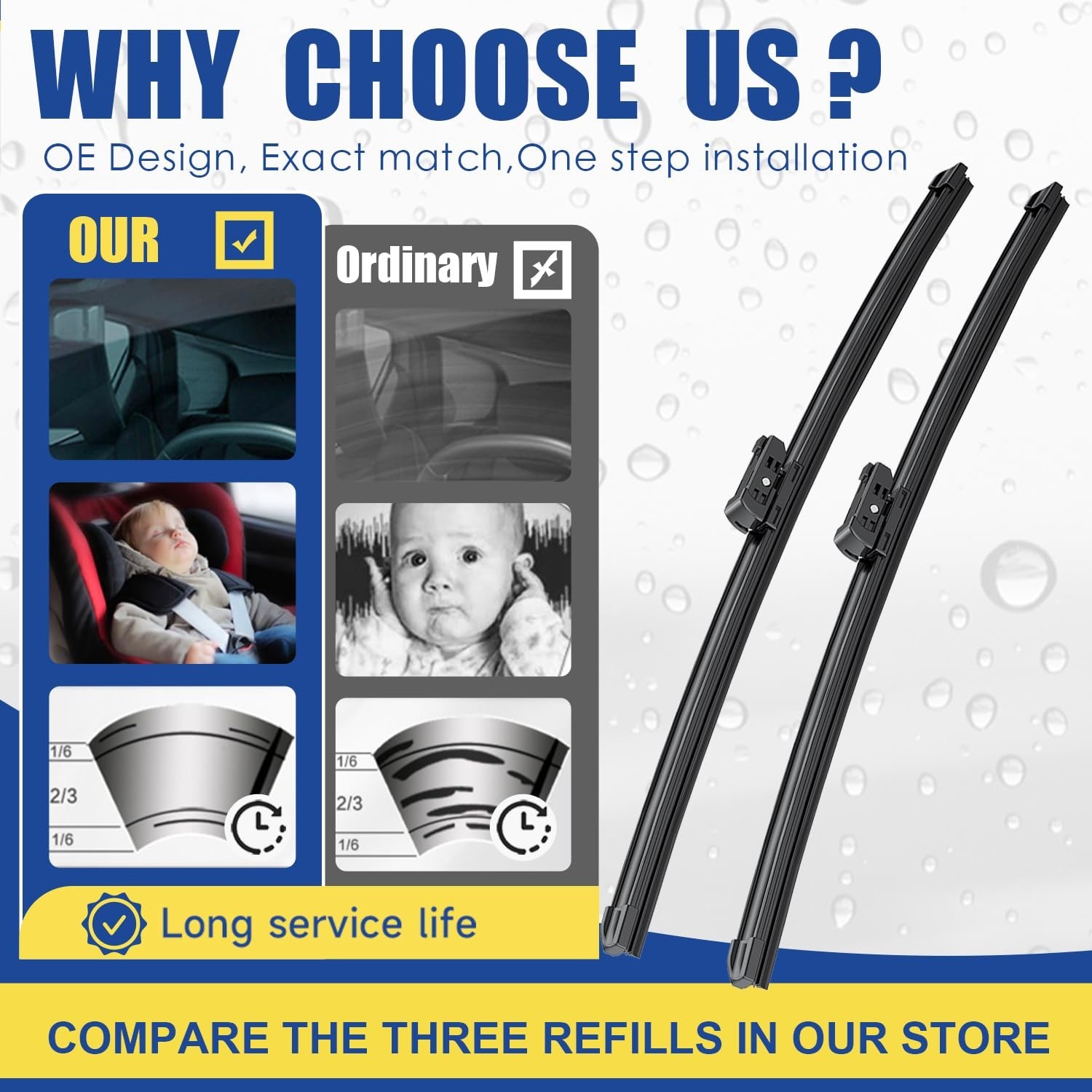 3 Wipers Factory Replacement For 2018-2021 2022 VW Volkswagen Tiguan /2019 20…