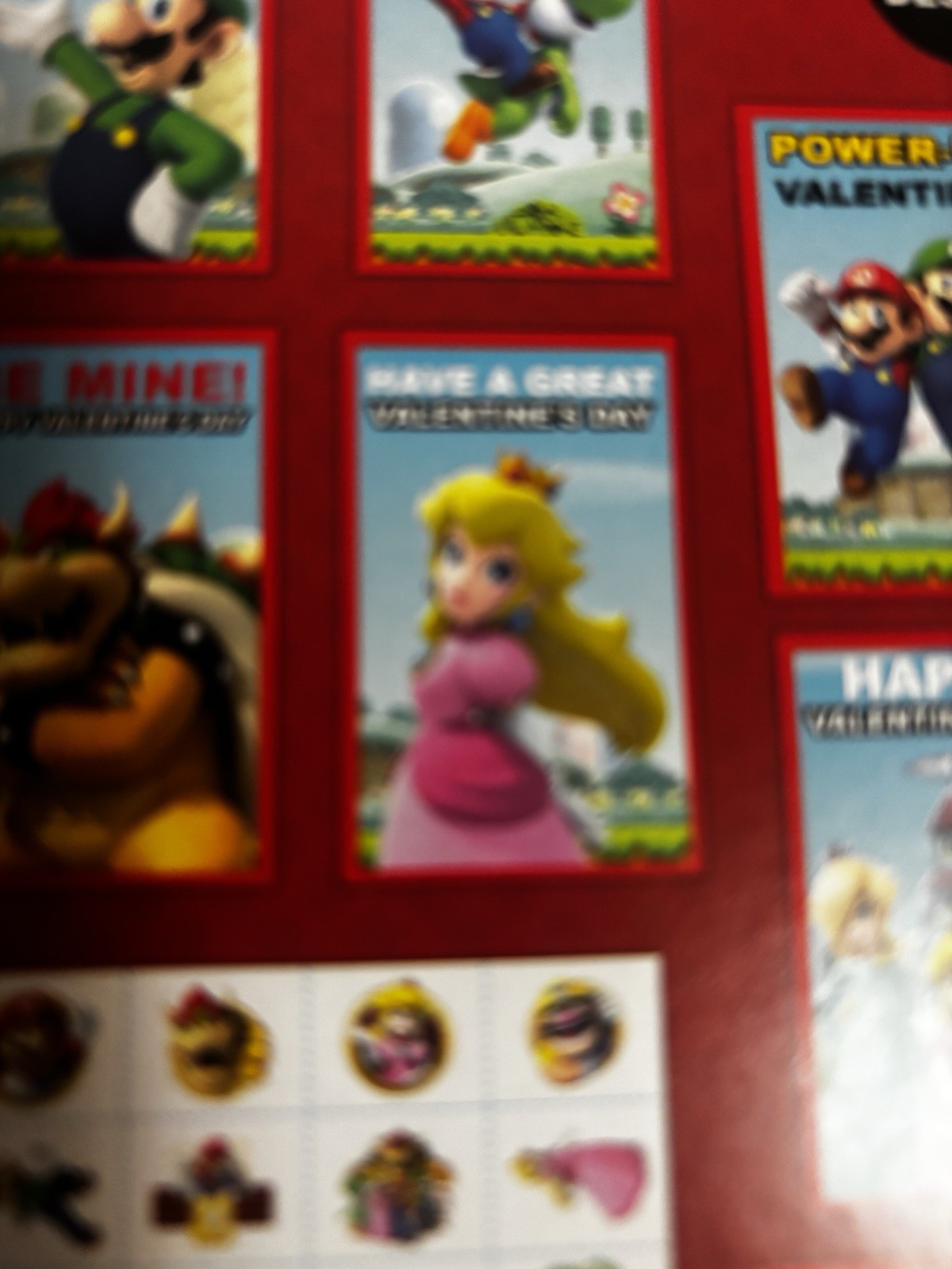Super Mario Valentines 24 Cards + 24 Cherry POW Scented Tattoos Paper Magic 2021