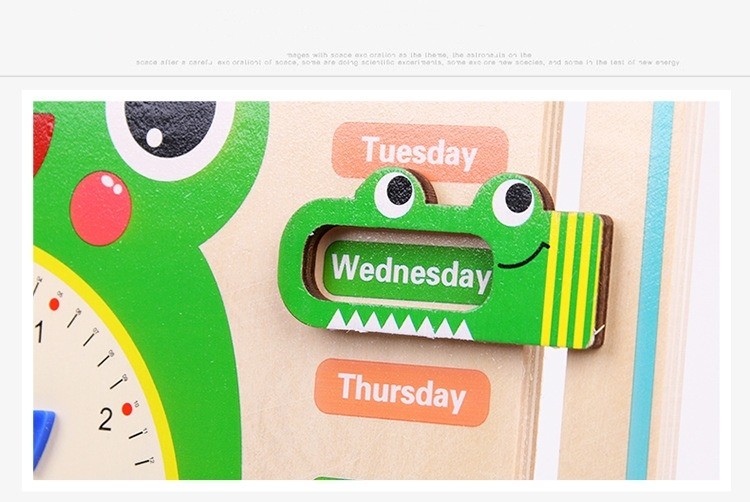 Teaching Clock Kids Educational Toys Montessori Wooden Busy Board Kids Gift