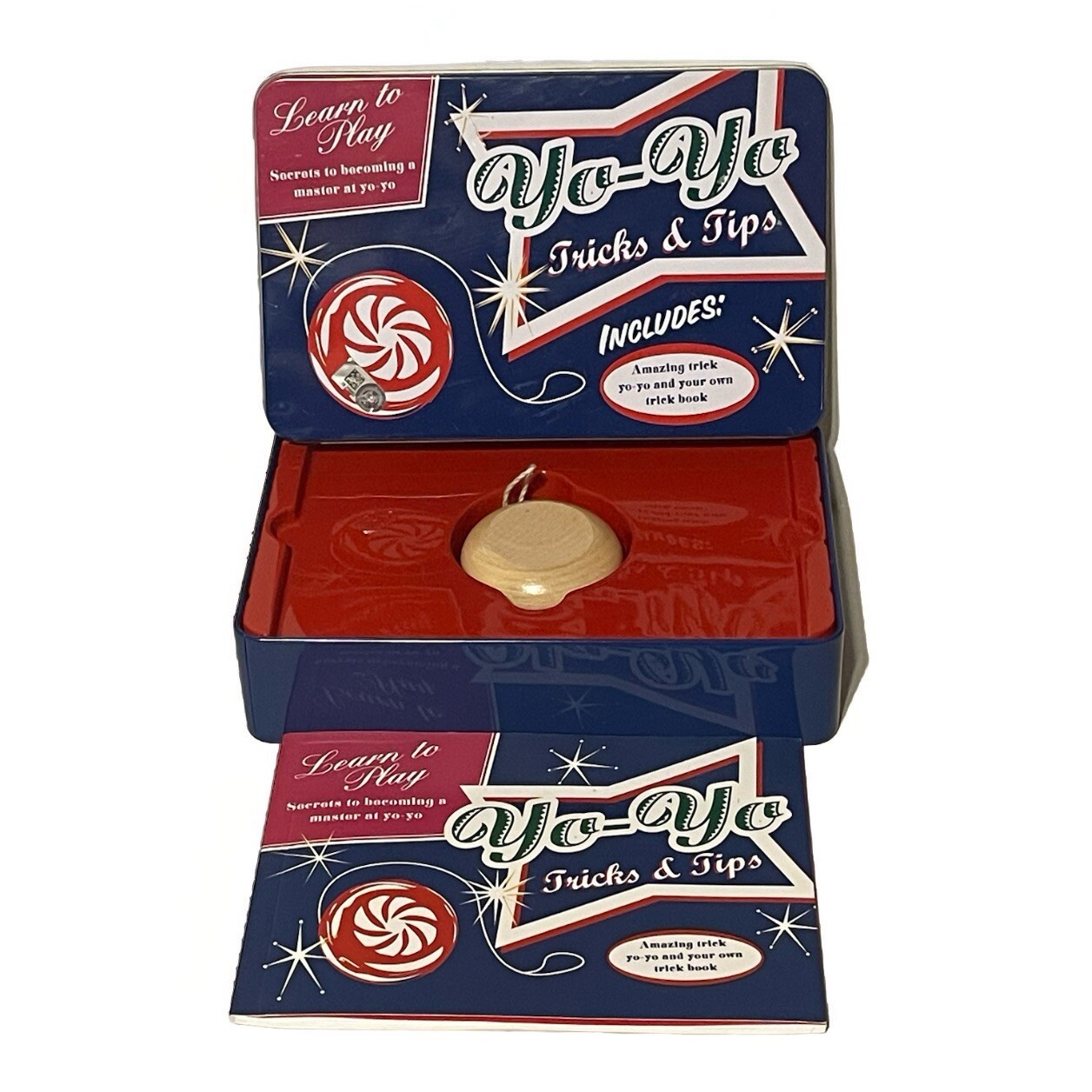 Learn to Play Master Yo Yo Tricks & Tips- Yoyo & Instruction Booklet W/ Tin Case