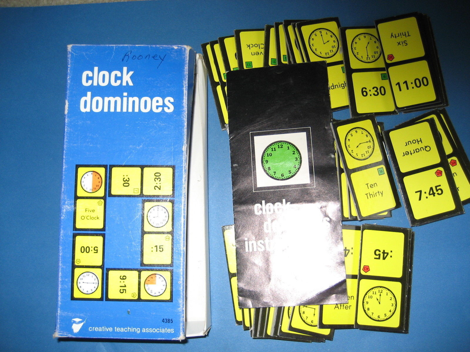 Vintage Clock Dominoes CREATIVE TEACHING ASSOCIATES 1976c COMPLETE Original Box