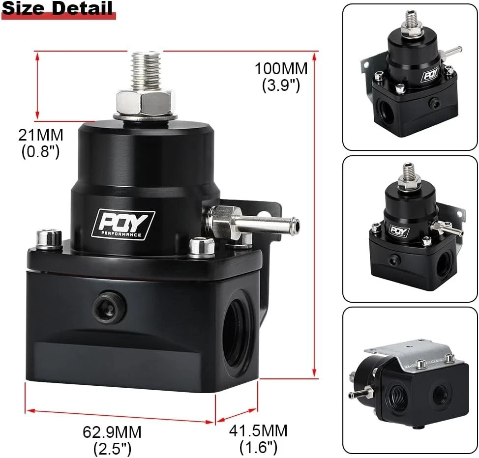 Adjustable Fuel Pressure Regulator Kit 3-70PSI with AN8 Feed Port and AN6 Return