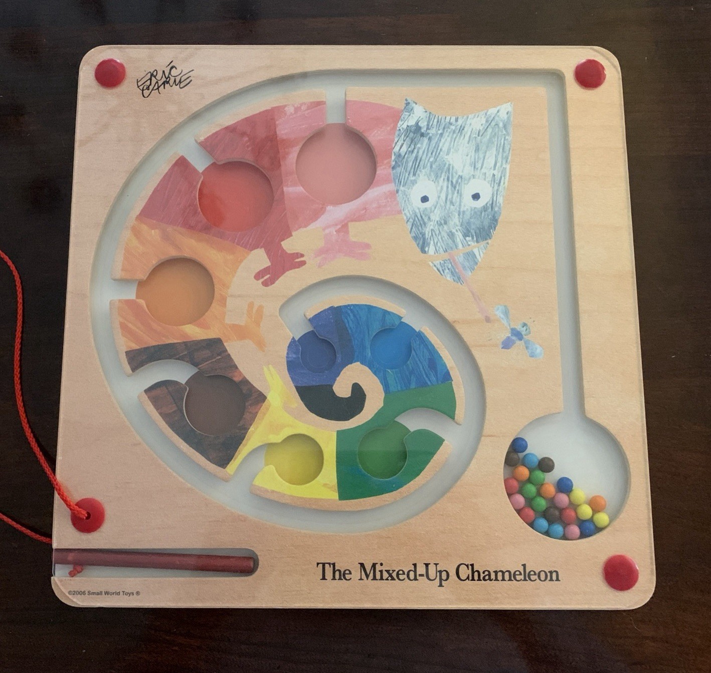 Eric Carle The Mixed-Up Chamelion Wooden Magnetic Wand Maze Board