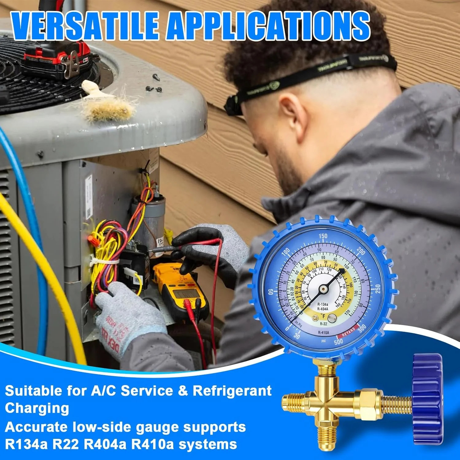R410A Recharge Kit AC Charging Hose, R134A R22 R404A R410A Manifold Gauge Hose K
