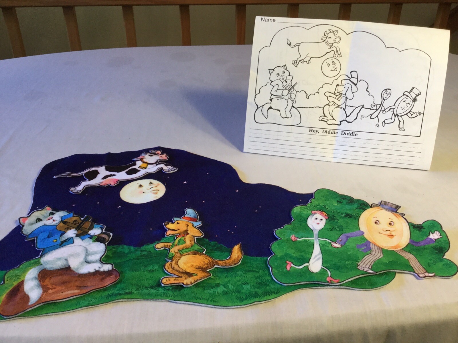 LITTLE FOLK VISUALS NURSERY RHYMES FELT/FLANNEL BOARD SET 11 PIECES, (NO BOARD)