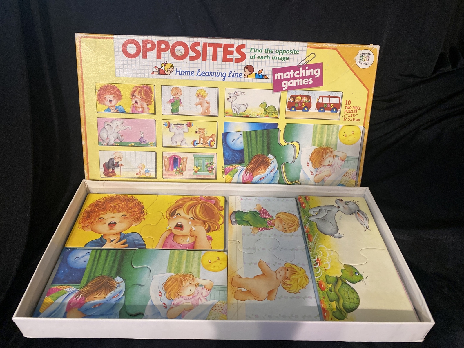 Vintage Oppsites Matching Game 1990 Diset Two Pc Puzzles (9 Sets)