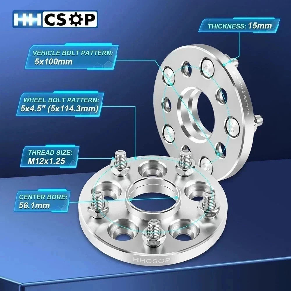 5×100 to 5×114.3 Forged Wheel Spacer 15mm for Subaru Impreza BRZ Baja Forester