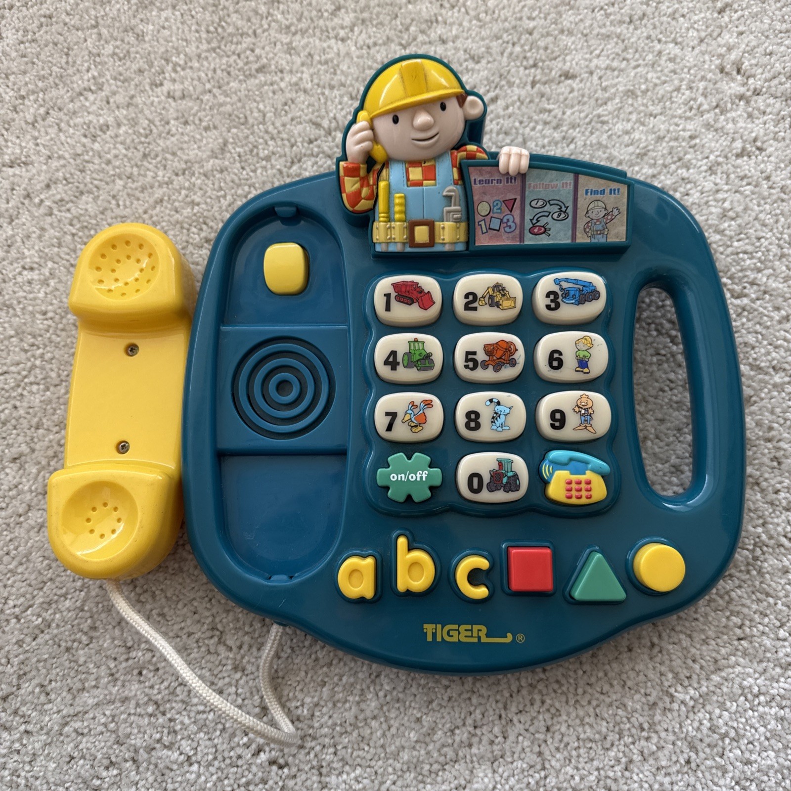Vintage Bob the Builder Talking Toy Telephone | 2002 Tiger Hasbro | Rare *WORKS*