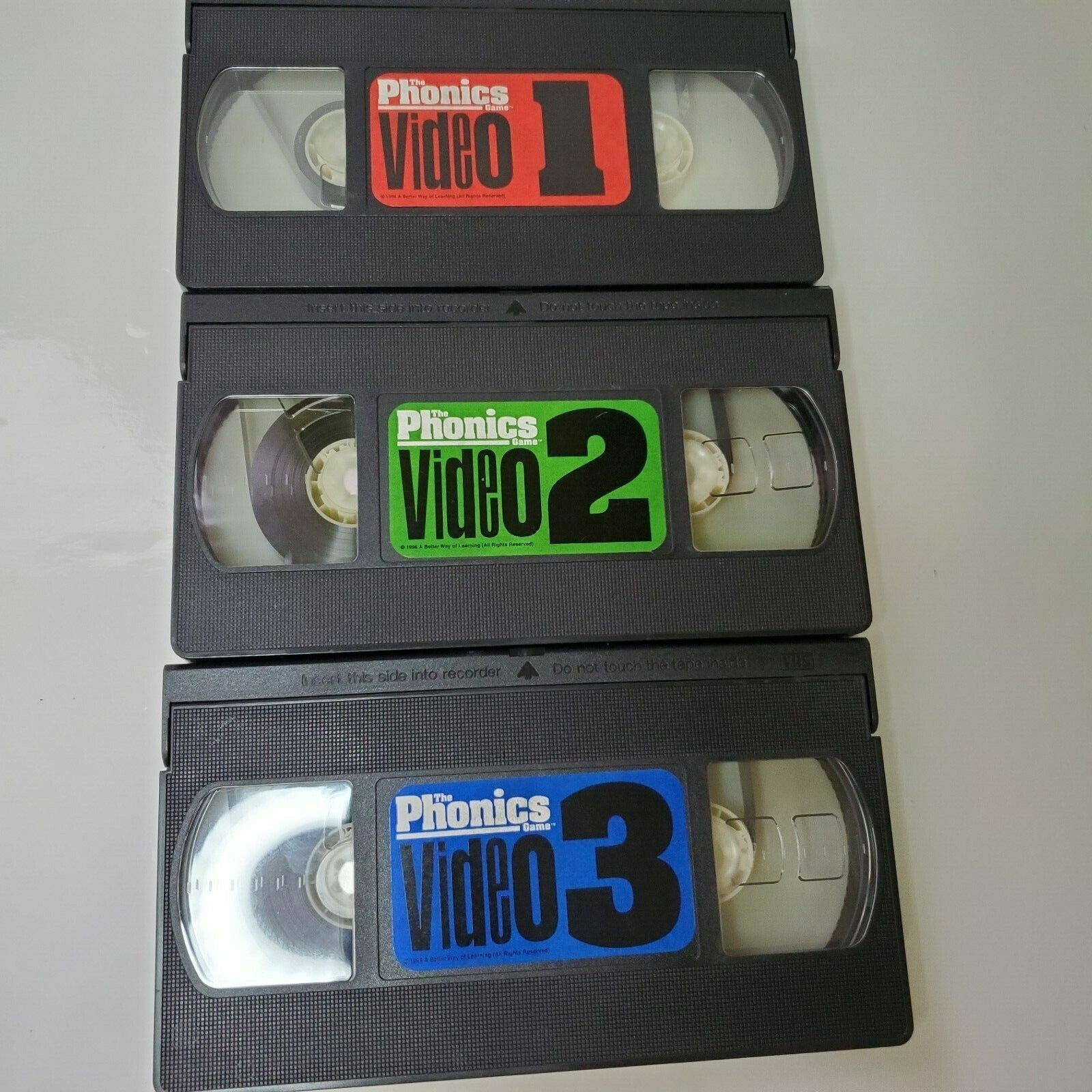 The Phonics Game Replacement Pieces VHS Video 1, 2 and 3