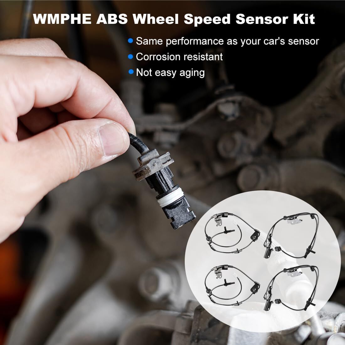 4 Pcs ABS Wheel Speed Sensors Compatible with Toyota RAV4 2006 2007 2008 2009