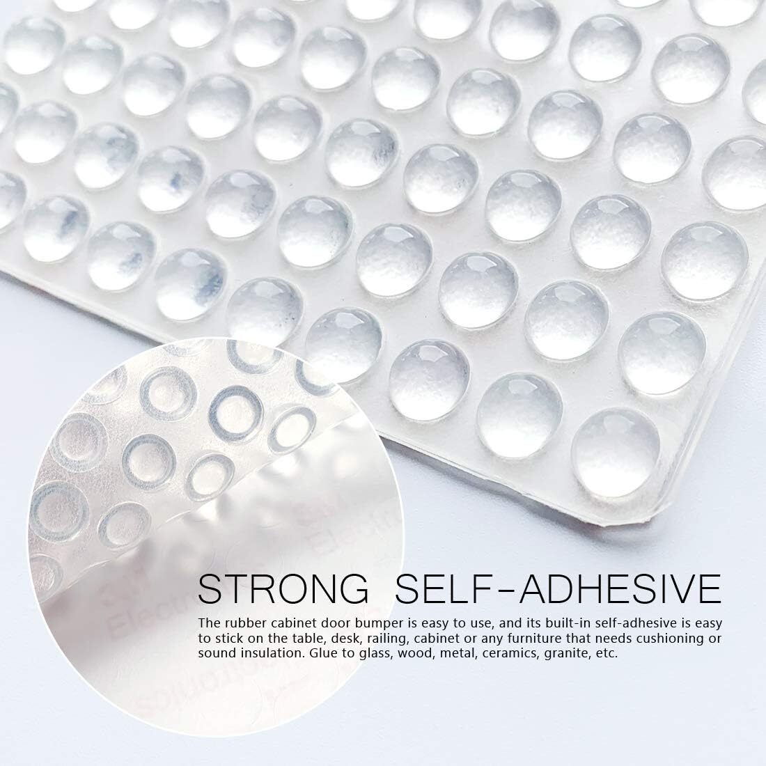 Pack of 100 Adhesive Bumper Pads for Drawers, Cutting Boards, Glass Tops, Small