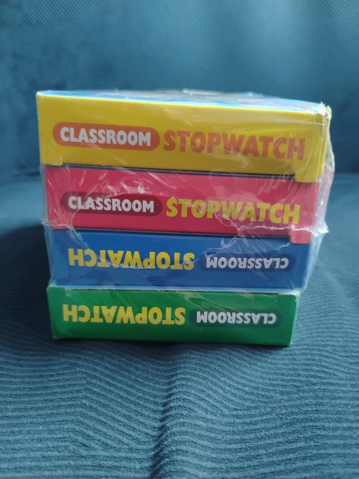 LAKESHORE CLASSROOM LEARNING STOPWATCH 4 PACK – YELLOW – RED – BLUE & GREEN