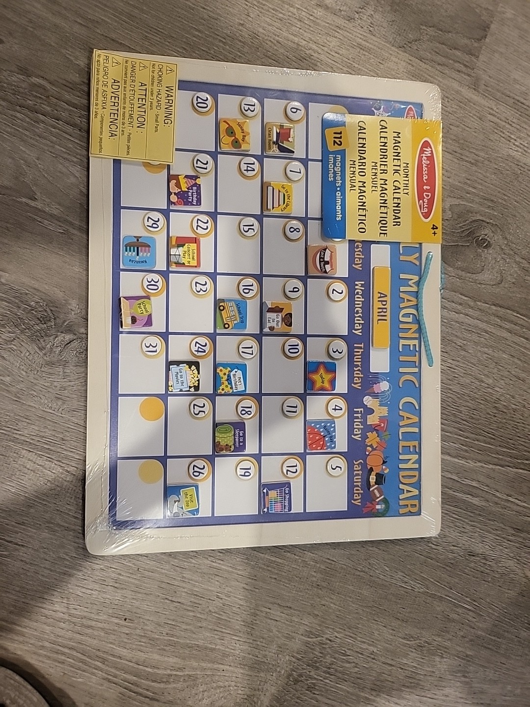 Melissa & Doug Monthly Magnetic Calendar Magnet Toy with 112 Magnets, Multicolor