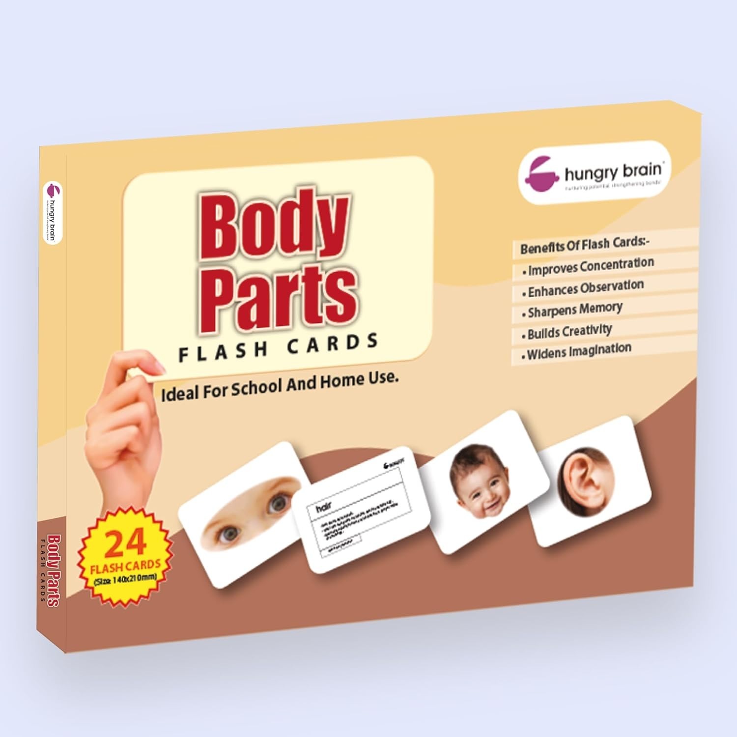 Hungry Brain Body Parts Flash Cards for Toddlers & Babies | FREE SHIPPING