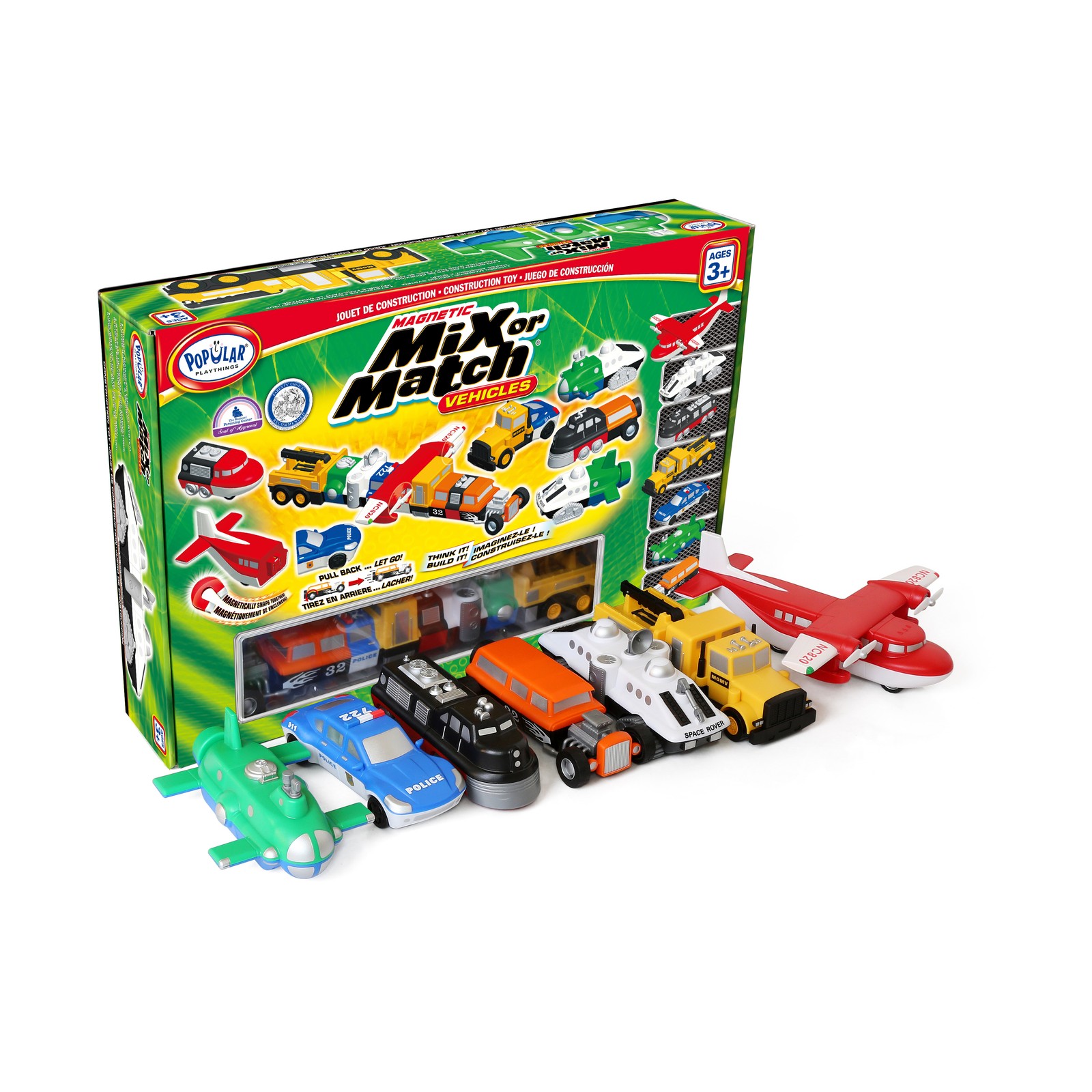 New – Popular Playthings Magnetic Mix or Match Vehicles – Deluxe: Set #1