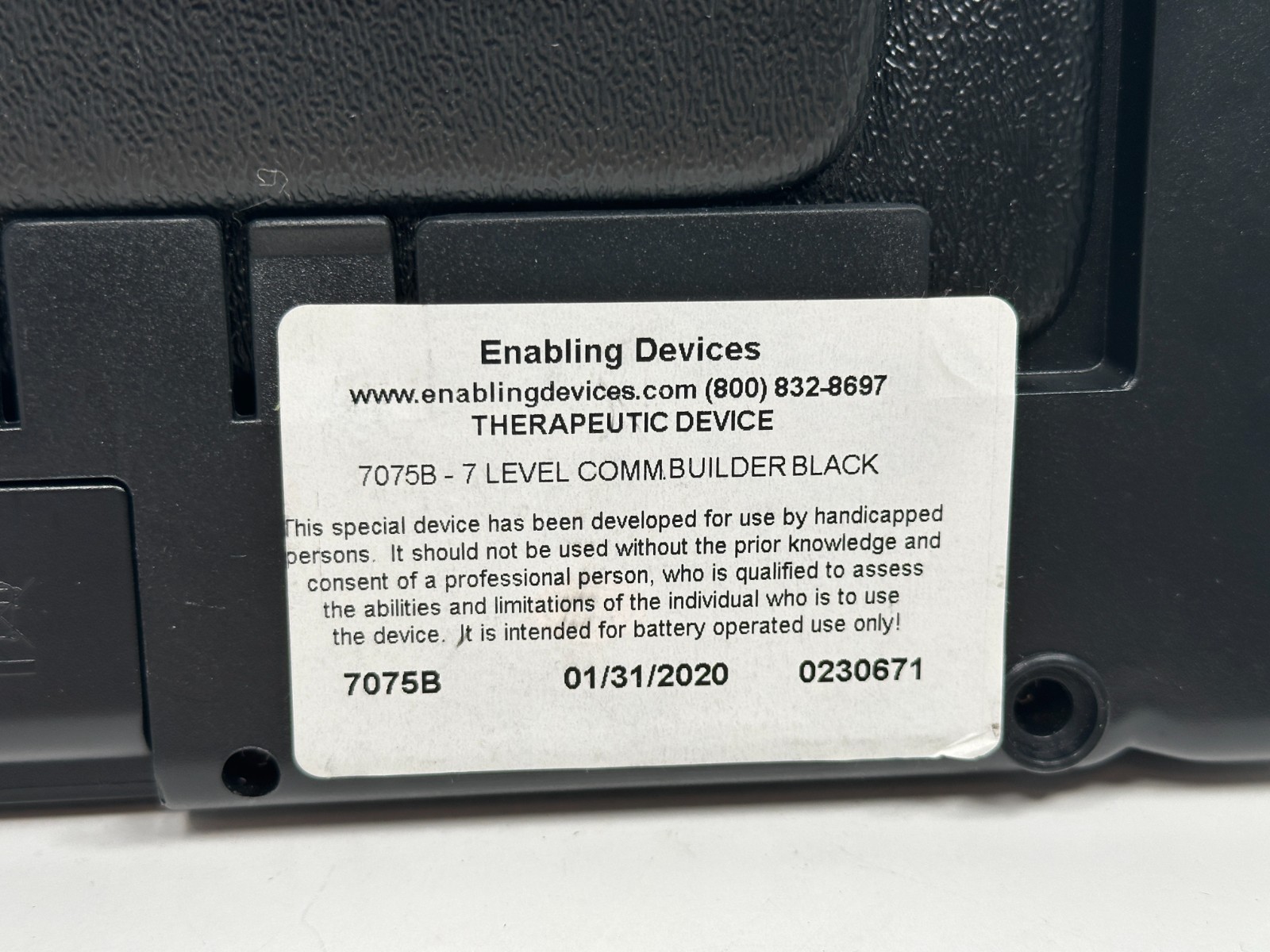 Enabling Devices 7075 Black On-the-Go 7 Level Communicator Builder Untested