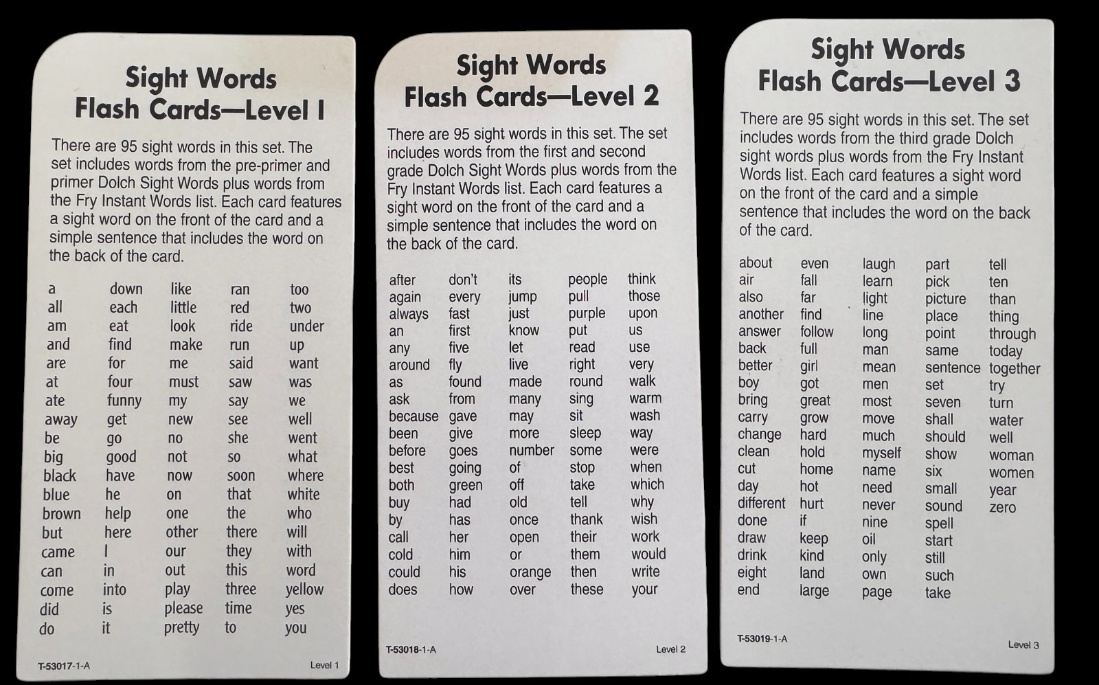 Lot Frank Schaffer’s Trend Sight Words #1-3, Blends Digraphs, 0-100 Flash Cards