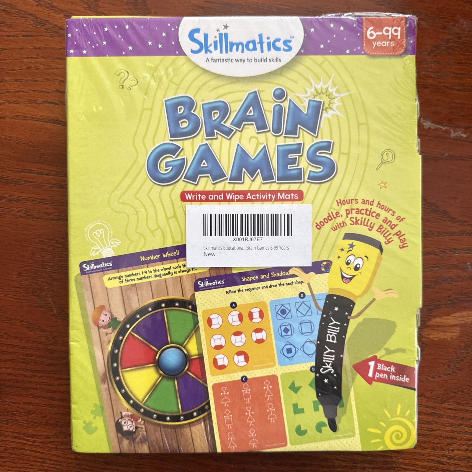Skillmatics BRAIN GAMES Write & Wipe Off Activity Learning Mats SEALED In Box