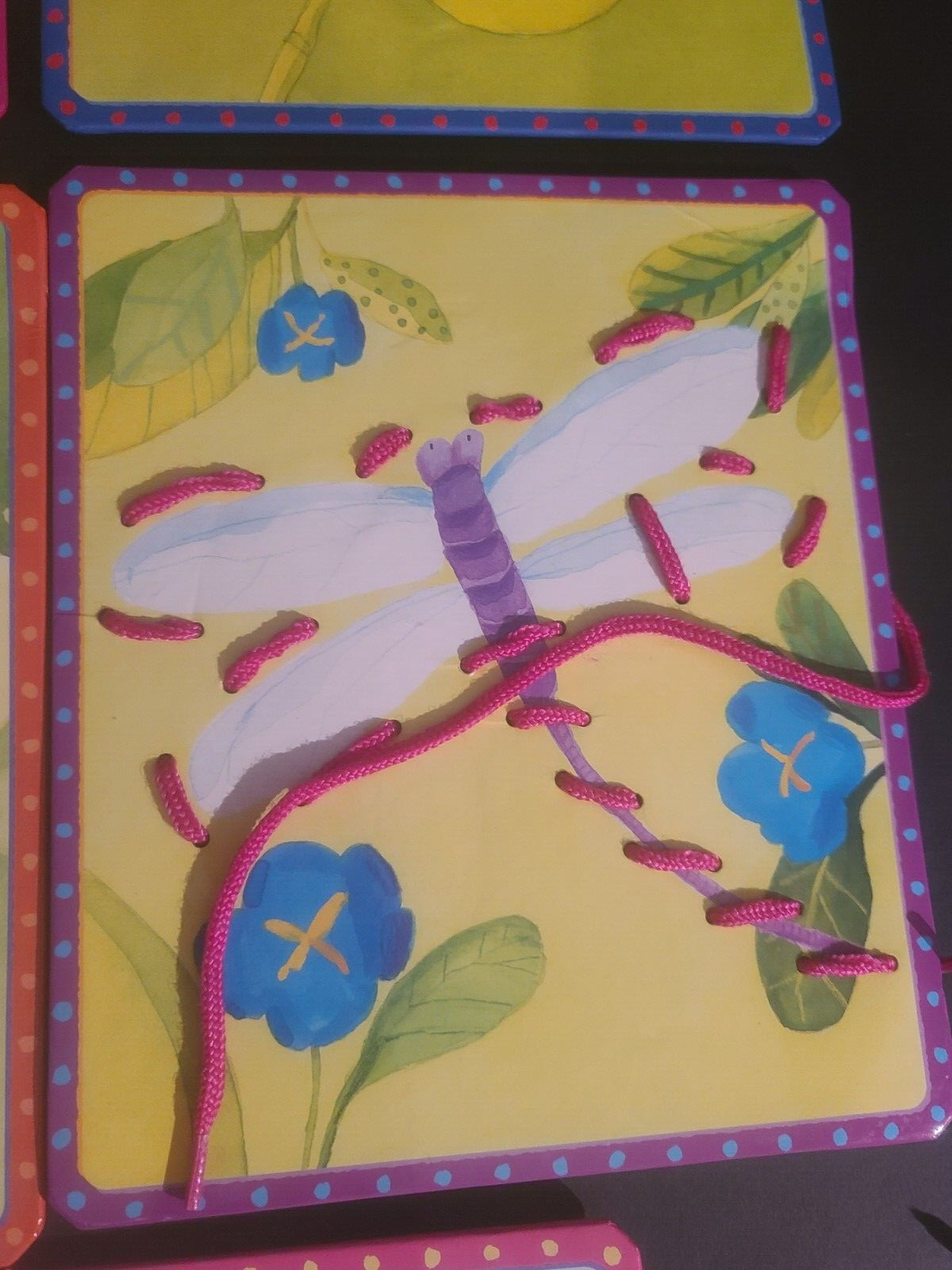 (SET OF 8) eeBoo Friendly Bugs Lacing Sewing Card Set (DAMAGED BOX)