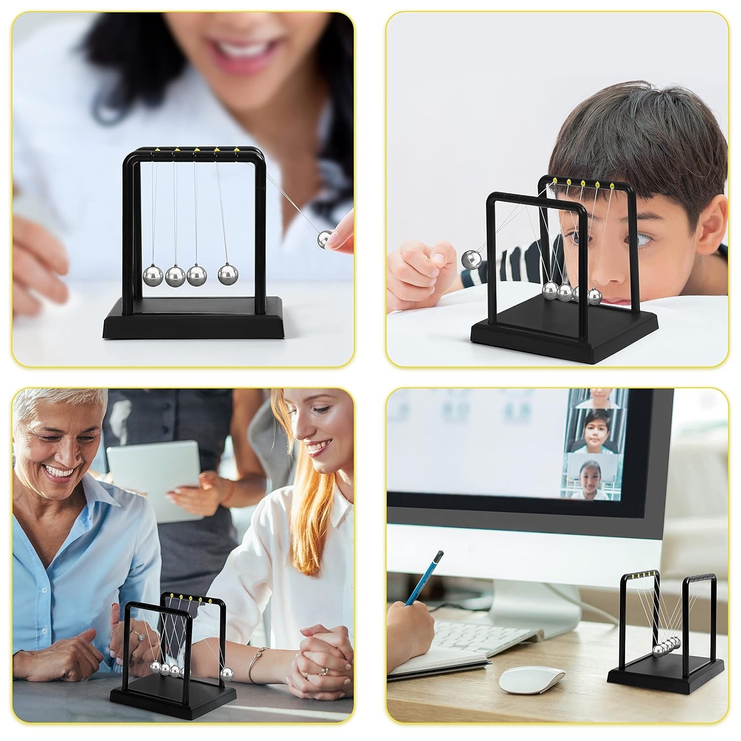 “Newton Cradle Pendulum – Metal Perpetual Motion Toy & Swing Balance Collision”