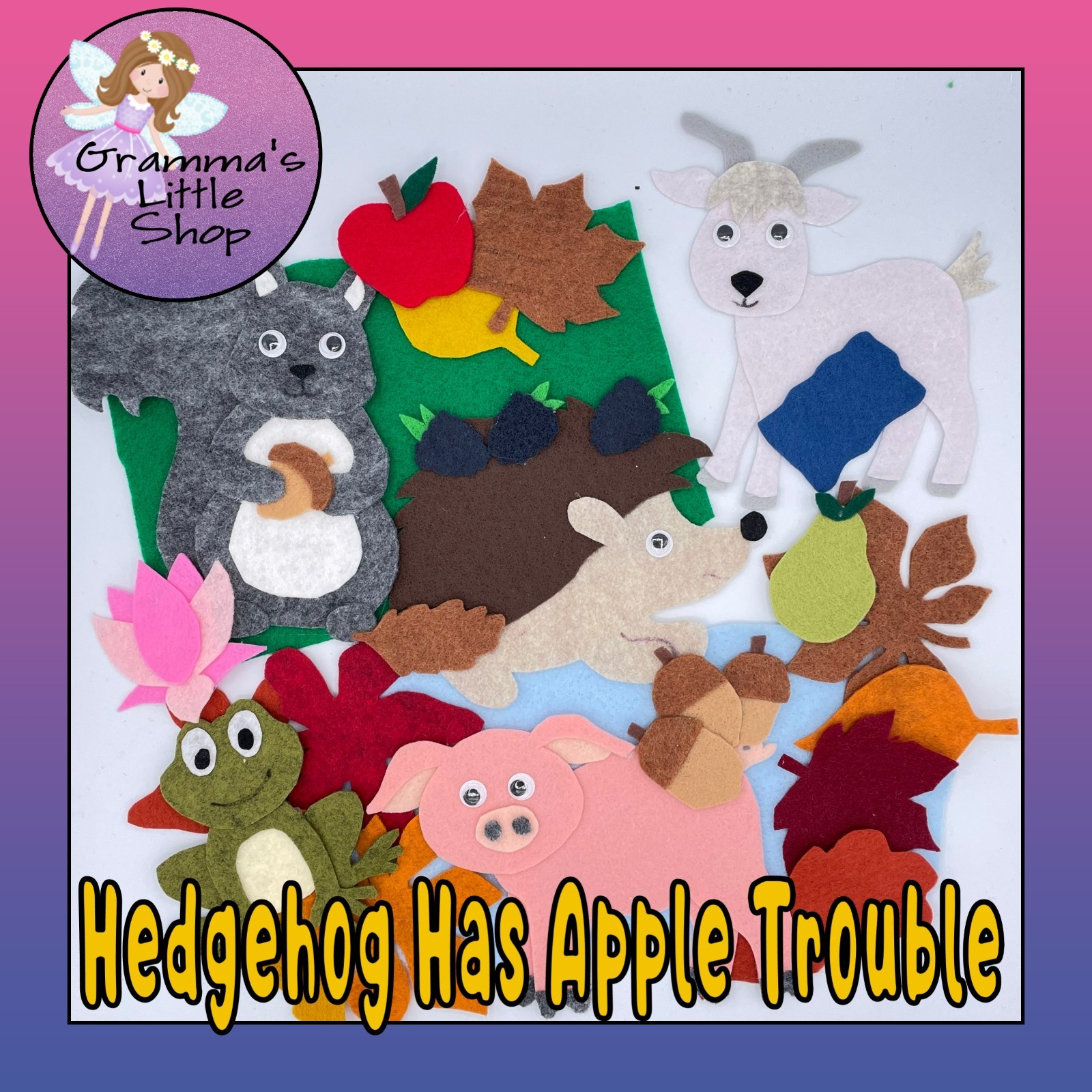 Hedgehog Has Apple Trouble – Sample Set for Felt /Flannel Board Play