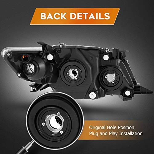 Headlight for Toyota Corolla 2009-2010 Black Housing Pair