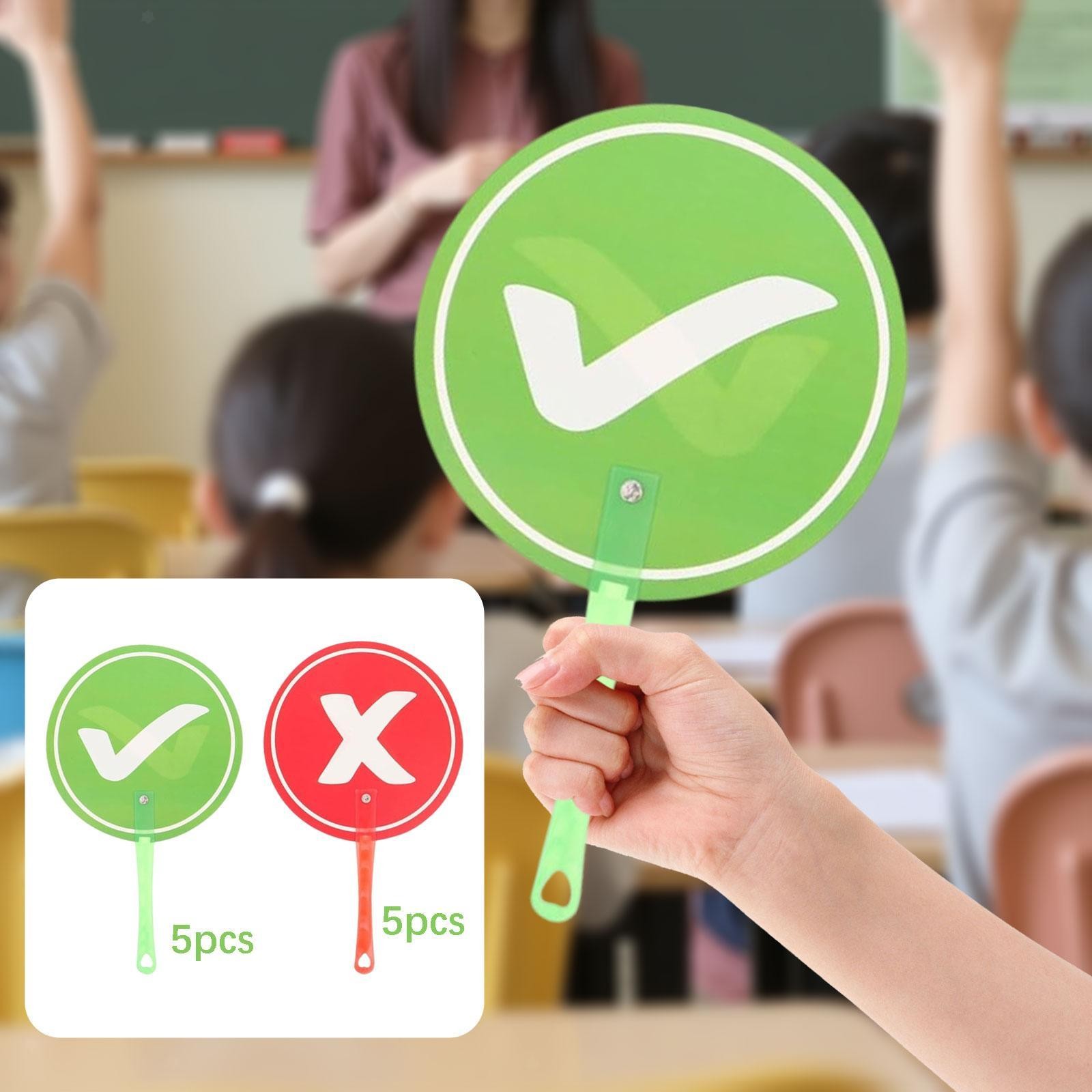 10Pcs Voting Paddles Interaction Signs Interactive Tool Green Red Classroom