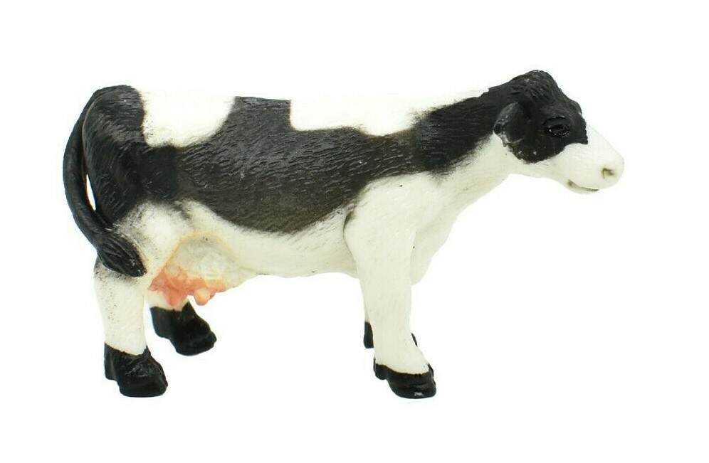 Cow, Holstein Realistic Small Toy Model Plastic Replica Farm Animal, 2.25″ F4261