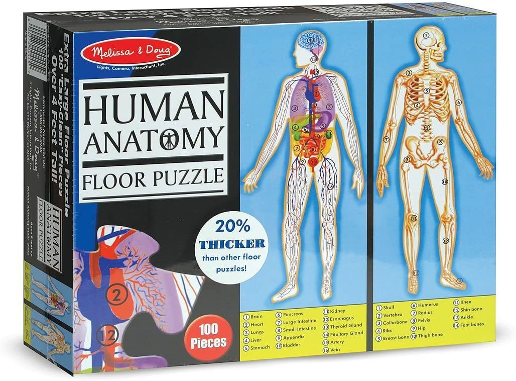 Melissa And Doug Human Anatomy 2-Sided Jumbo Floor Puzzle 100pc
