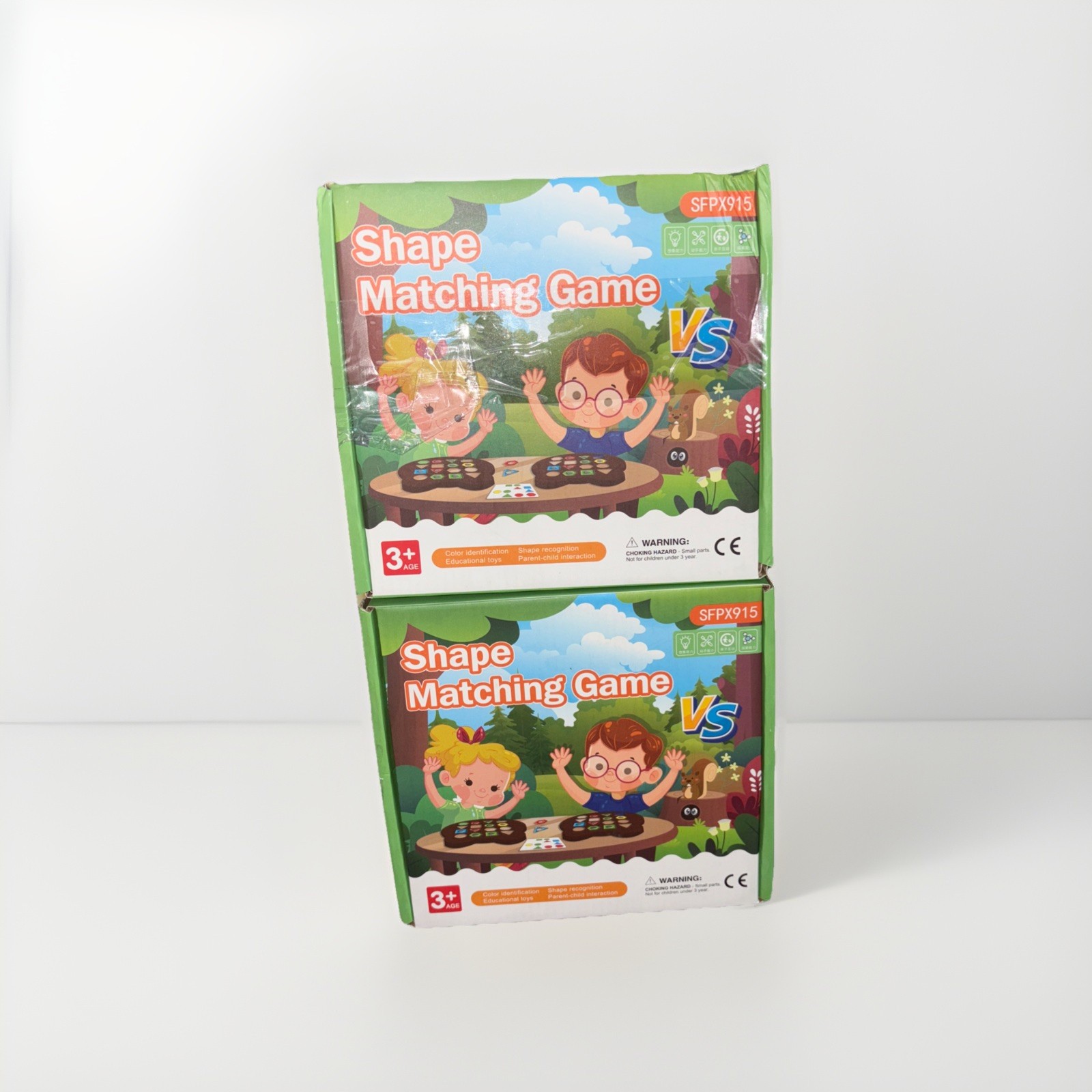 2 pack Geometric Shape Matching Game, Color Sensory Educational Toy