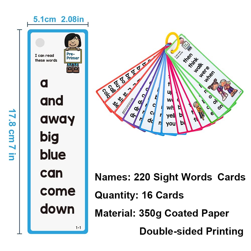 220 Sight Words Flashcards, High Frequency 220 Words, Beginning Reading, Kind…