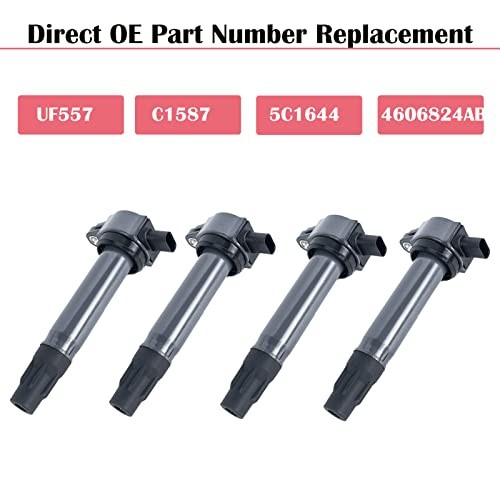 Set of 4 Ignition Coil Pack & Spark Plugs for Jeep Patriot Compass Dodge Avenger