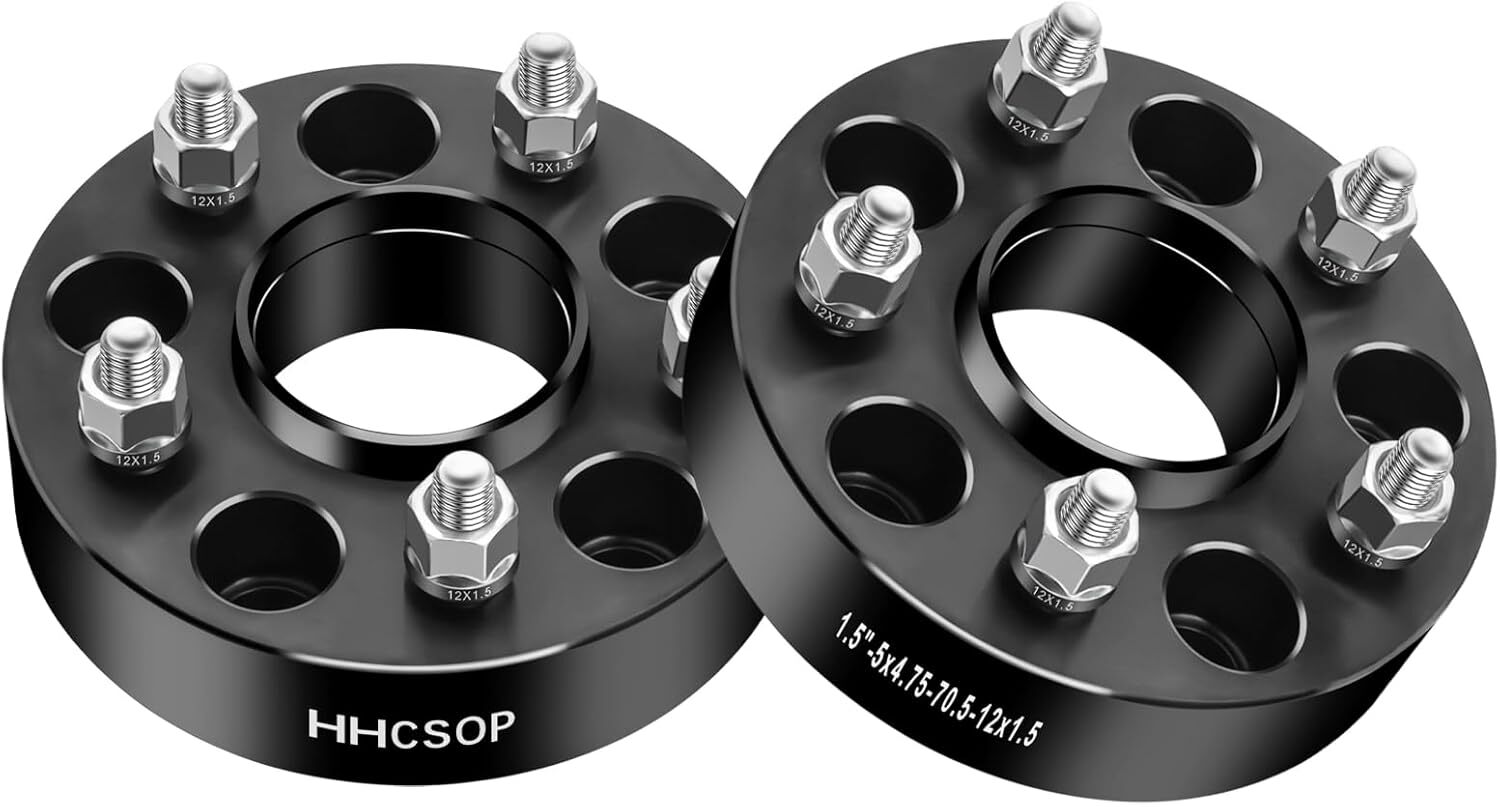 5×4.75 Wheel Spacers 1.5″ (38mm) Bore 70.5mm with M12X1.5 Studs for Chevy S10