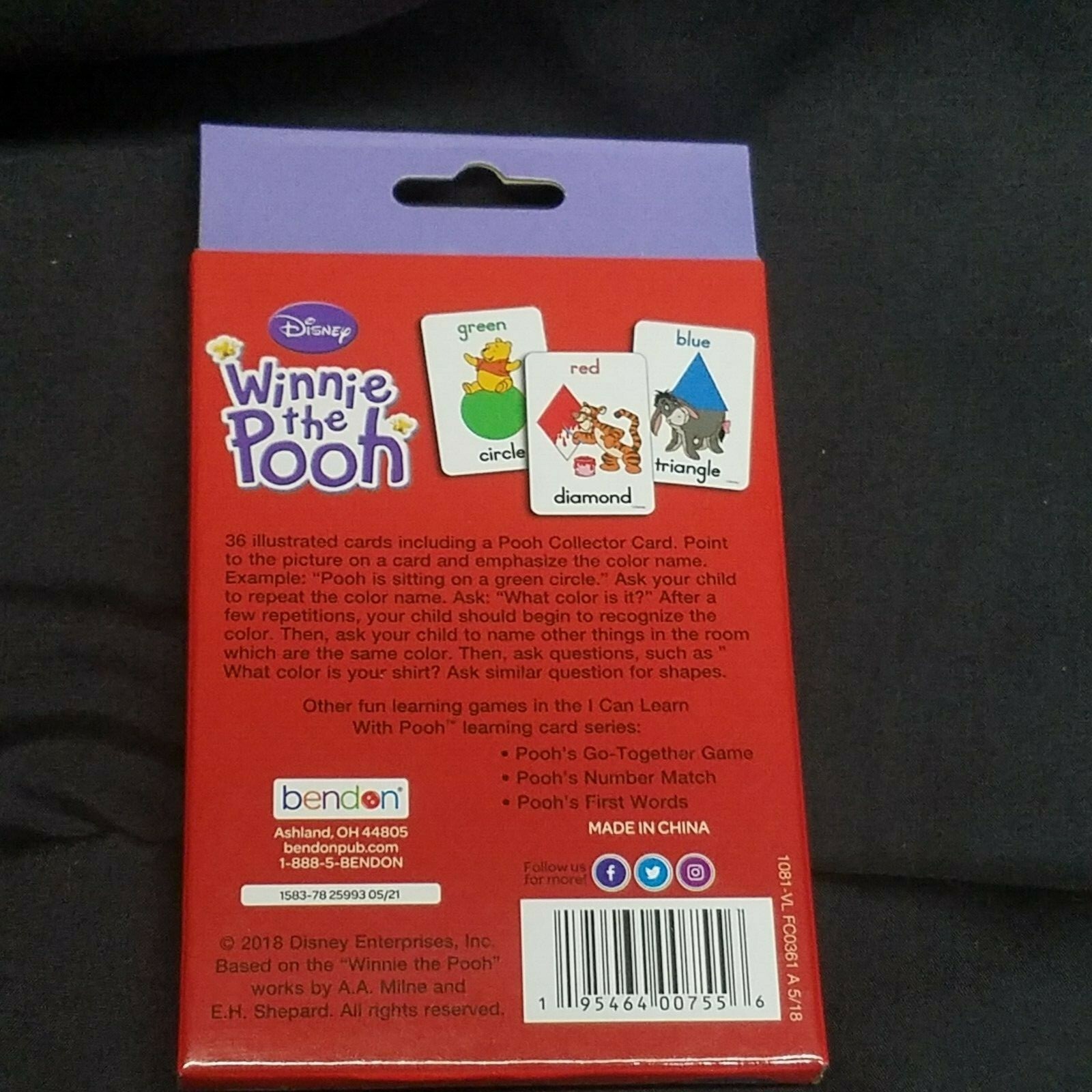 Disney Pooh Flash Cards 36 X3 Pooh’s Number Match Shapes and Colors 1st Words