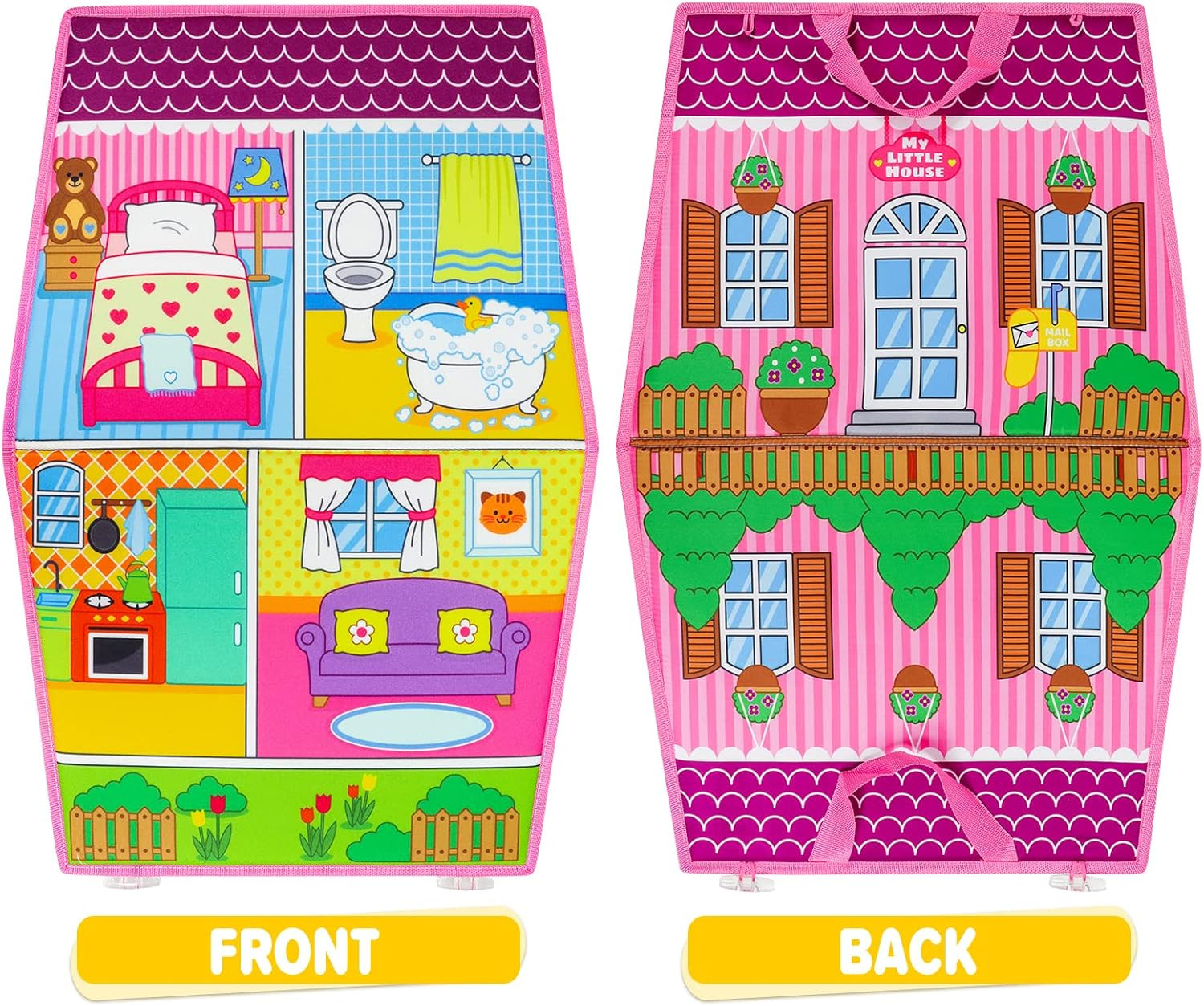 Dress up House Felt Board 35PCS Double-Sided Foldable Dress up Teaching Girls To