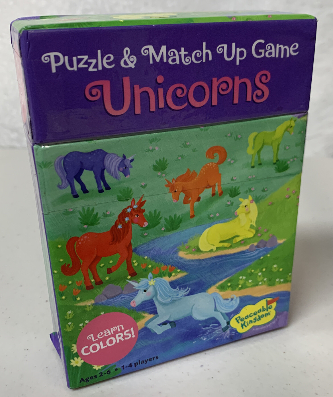 Match Up Game & Puzzle, UNICORNS theme learning color’s Peaceable Kingdom U3