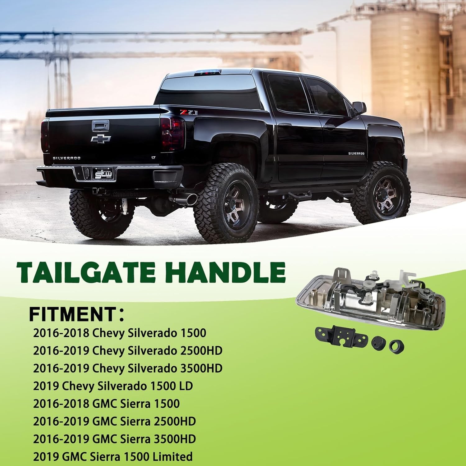 Tailgate Handle with Camera Hole Liftgate Latch Handle with Key Lock Cylinder