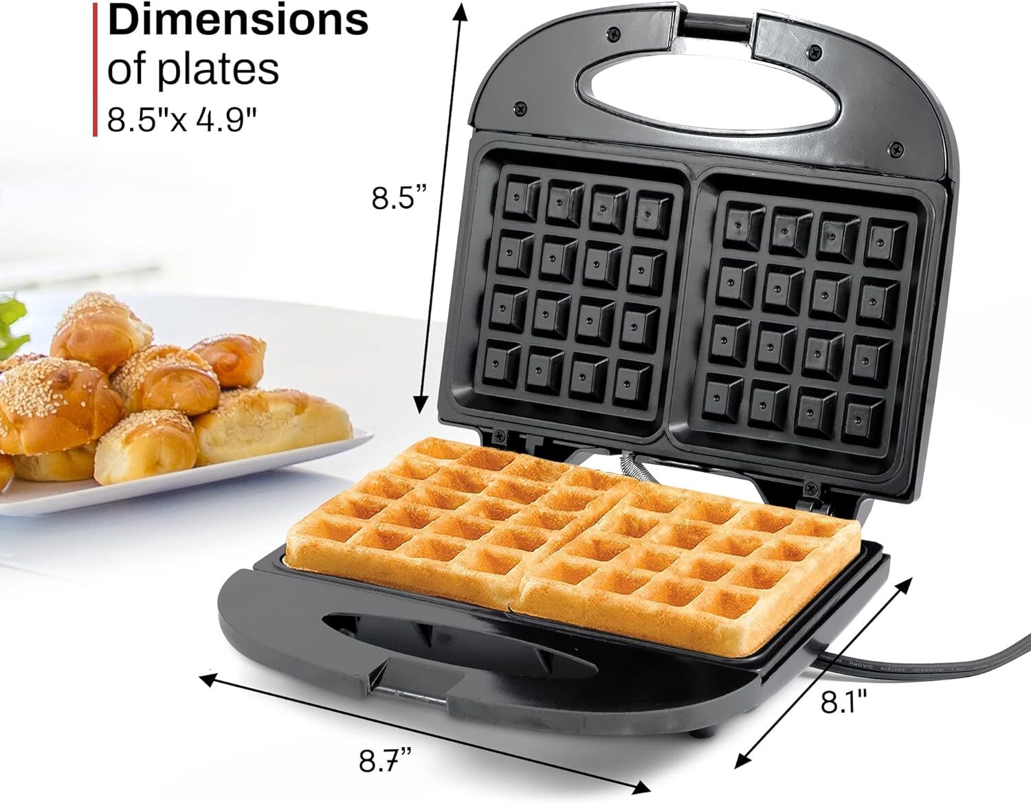 Elite Gourmet EWM-2207# Electric Non-Stick Belgian Waffle Maker Iron, Breakfast,