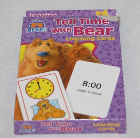 Bear in the Big Blue House “Tell Time With Bear” Learning Cards Ages 2-5 RARE