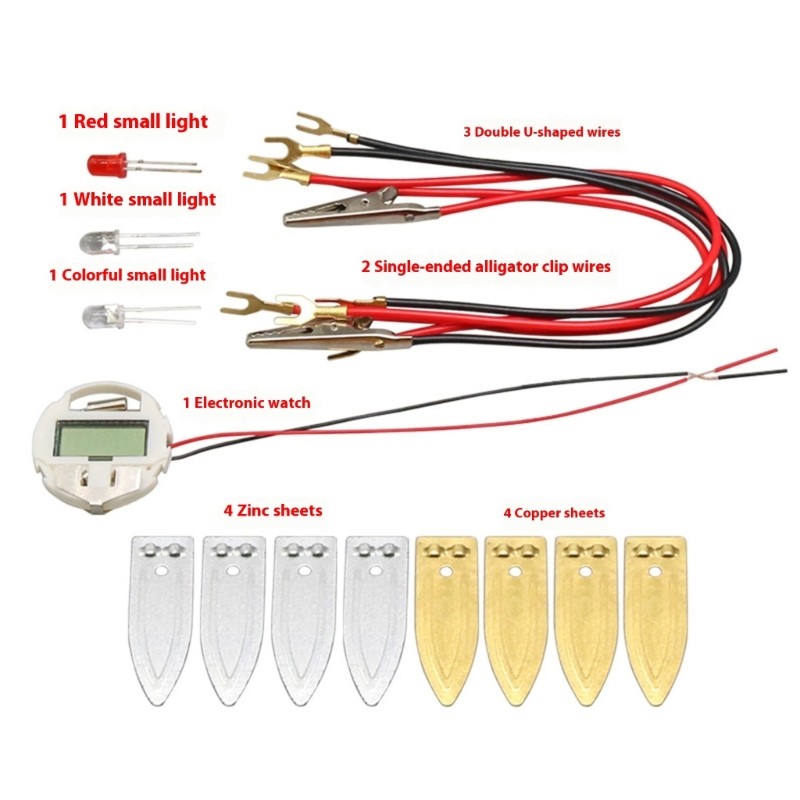 Interactive Fruit Powered Electricity Experiment Set for Kids Teen Student 7 ＋