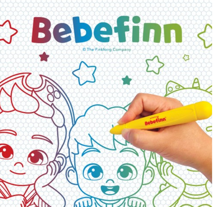 Pinkfong BebeFinn Transform Drawing Table 3 Stages Erasable Stamps Kid Toy