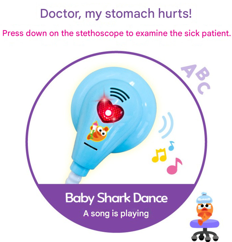 Pinkfong Baby Shark Doctor Bag Hospital Play Medical Kits Nursery Rhymes Kid Toy