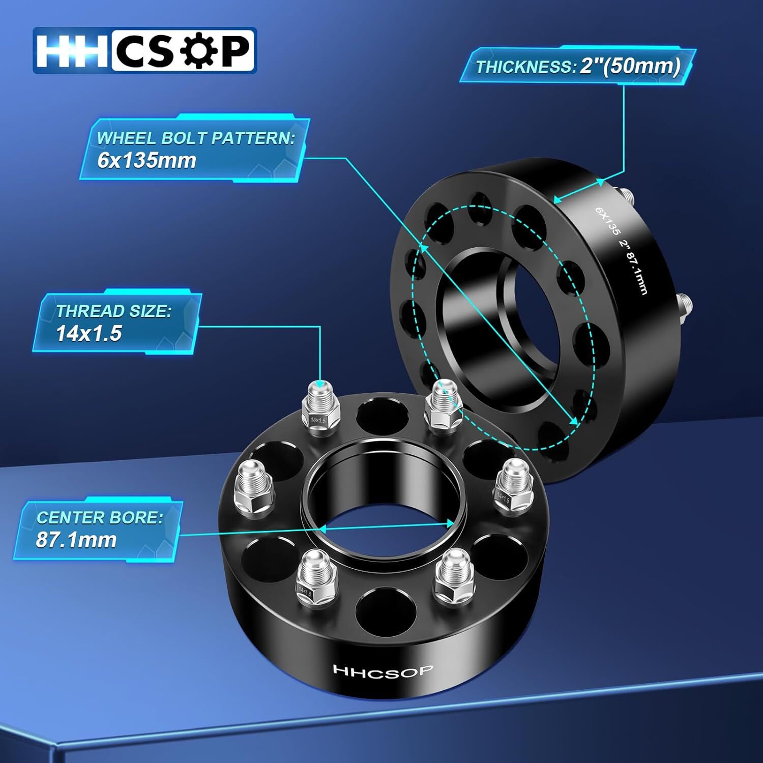 HHCSOP 6×135 Wheel Spacers 2 inch for Ford F150 Expedition Lobo 2015 2016 2017