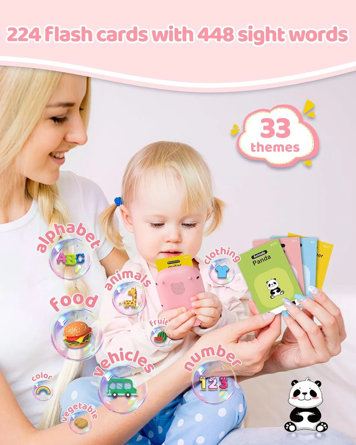Talking Flash Cards,Kids Toddler Flash Cards With 224 Sight Words,Montessori Toy